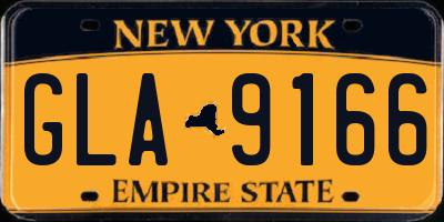 NY license plate GLA9166