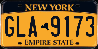 NY license plate GLA9173