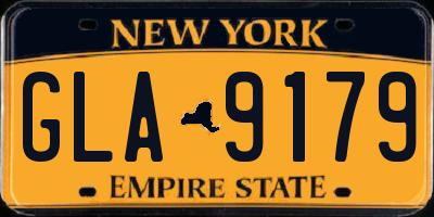 NY license plate GLA9179