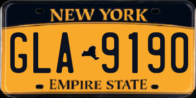 NY license plate GLA9190