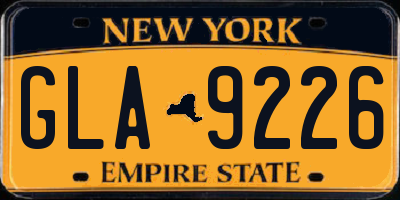 NY license plate GLA9226