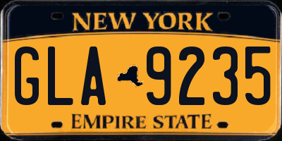NY license plate GLA9235