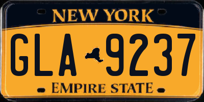 NY license plate GLA9237