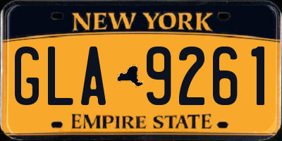 NY license plate GLA9261