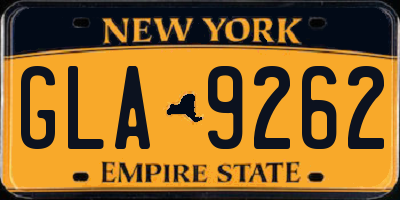 NY license plate GLA9262