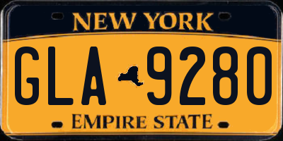 NY license plate GLA9280
