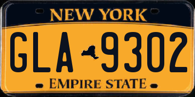 NY license plate GLA9302