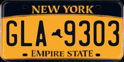 NY license plate GLA9303