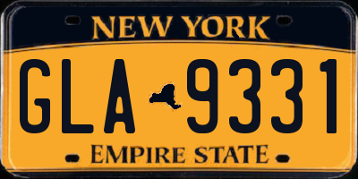 NY license plate GLA9331