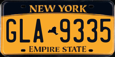 NY license plate GLA9335