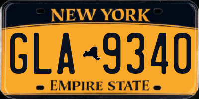 NY license plate GLA9340