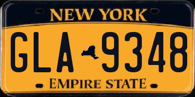 NY license plate GLA9348
