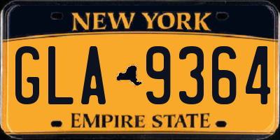 NY license plate GLA9364