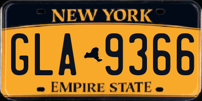 NY license plate GLA9366