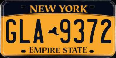 NY license plate GLA9372