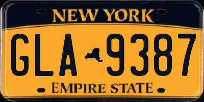 NY license plate GLA9387