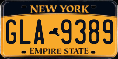 NY license plate GLA9389