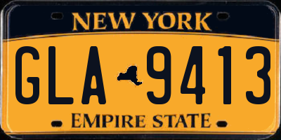 NY license plate GLA9413