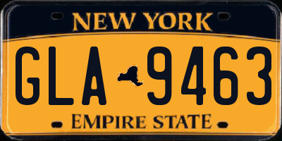 NY license plate GLA9463