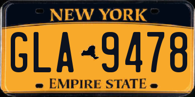 NY license plate GLA9478