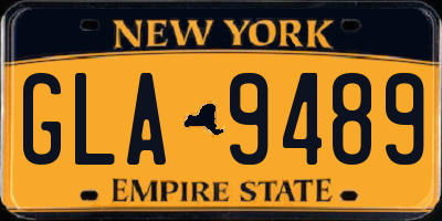 NY license plate GLA9489