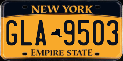 NY license plate GLA9503