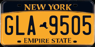 NY license plate GLA9505