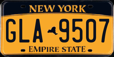NY license plate GLA9507