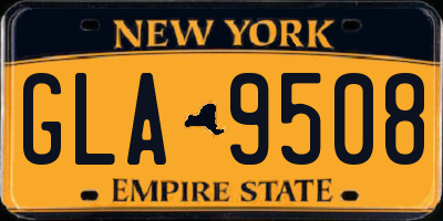 NY license plate GLA9508