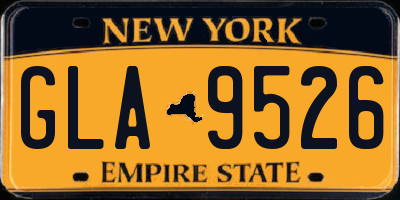 NY license plate GLA9526