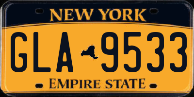 NY license plate GLA9533
