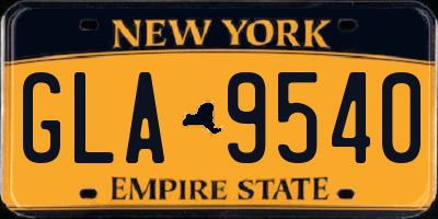 NY license plate GLA9540