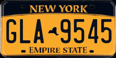 NY license plate GLA9545