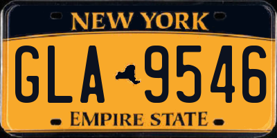 NY license plate GLA9546