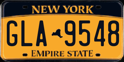 NY license plate GLA9548