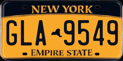 NY license plate GLA9549