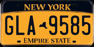 NY license plate GLA9585