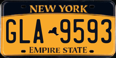 NY license plate GLA9593