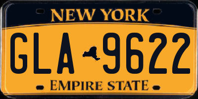 NY license plate GLA9622