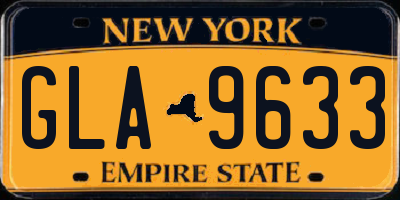 NY license plate GLA9633