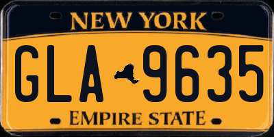 NY license plate GLA9635