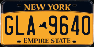 NY license plate GLA9640