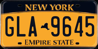 NY license plate GLA9645