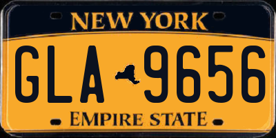 NY license plate GLA9656