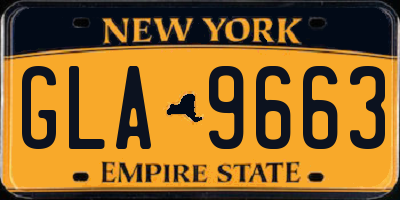NY license plate GLA9663