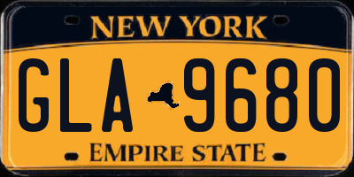 NY license plate GLA9680