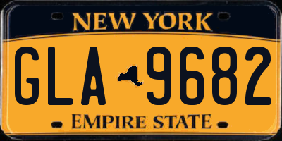 NY license plate GLA9682