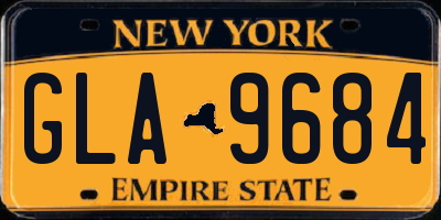 NY license plate GLA9684