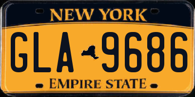 NY license plate GLA9686