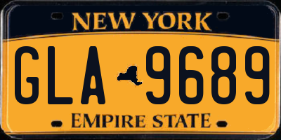 NY license plate GLA9689